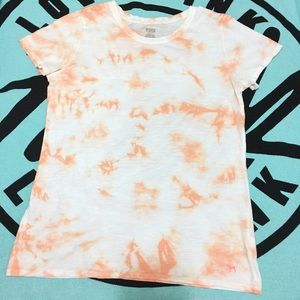VS PINK TIE DYE PERFECT CREW TEE L